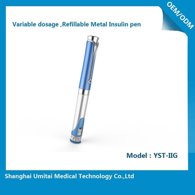Pluma recargable de la insulina del metal variable de la dosificación, pluma 0.01ml-0.6ml del cartucho de la insulina
